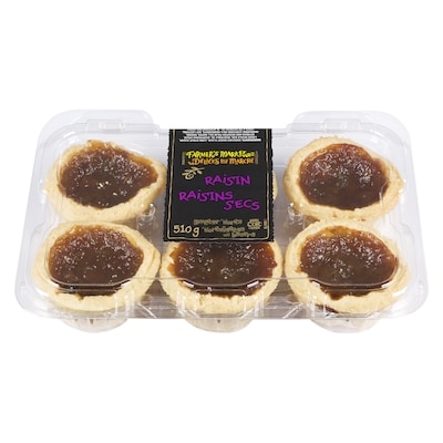 Délices du Marché Tartelettes au beurre avec raisins secs 6x85.0 g, 1,37 $/100g