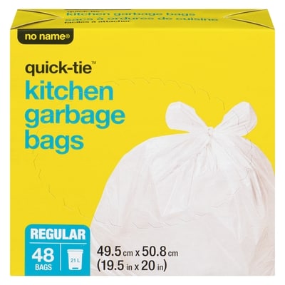 No Name Regular Quick-Tie Kitchen Garbage Bags  48 ea, $0.15/1ea