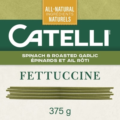 Catelli Pâtes , Épinards et ail roti 375 g, 1,01 $/100g