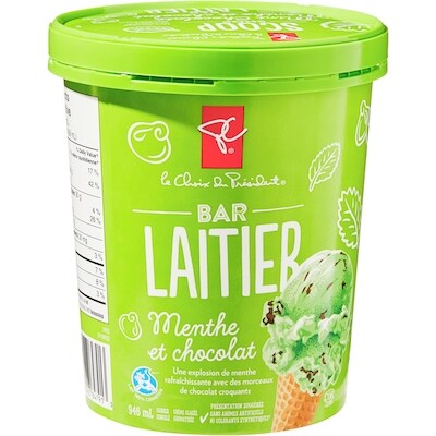 Crème glacée à la menthe et au chocolat, série Bar laitier