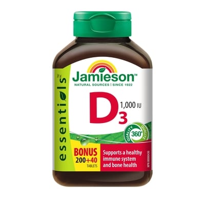 Jamieson Vitamin D3 1,000 IU Tablets 240 ea, $0.04/1ea
