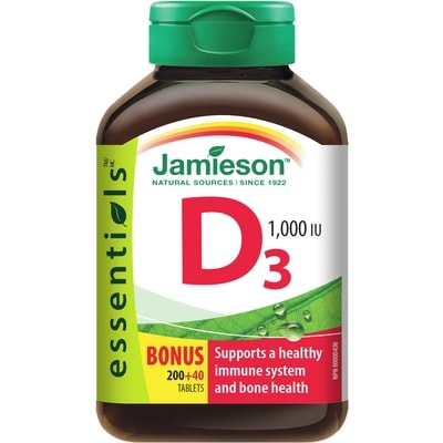 Jamieson Vitamin D 1,000 IU Tablets 240 ea, $0.04/1ea