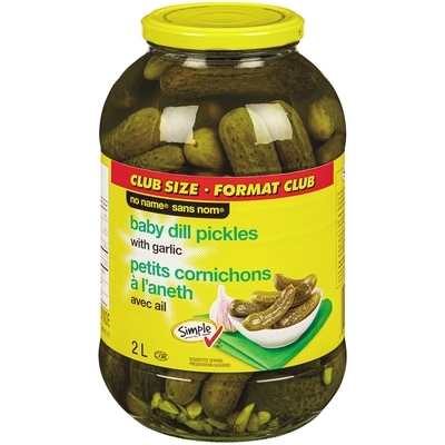 No Name Baby Dill Pickles With Garlic Club Size 2 l, $0.34/100ml