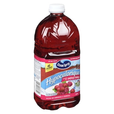 Cocktail hypocalorique canneberges et framboises