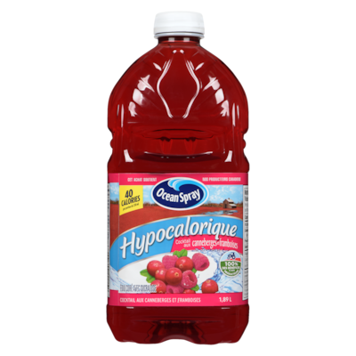 Cocktail hypocalorique canneberges et framboises