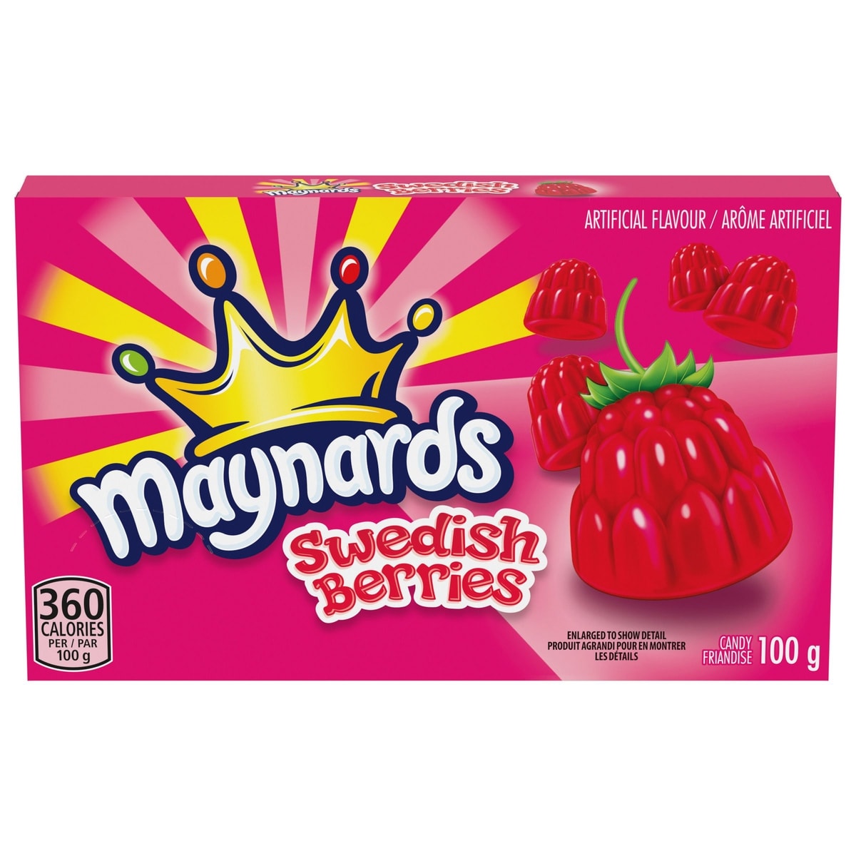 Maynards Swedish Berries Candy, Gummy Candy, Candy Box, perfect for road trips, movie nights, office snacks 100 g, $2.49/100g