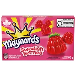 Maynards Swedish Berries Friandise, friandise gélifiée, boîte de friandise, parfaite pour les voyages en voiture, soirées cinéma, collations pour le bureau 100 g, 1,75 $/100g