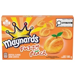 Maynards Bonbons Fuzzy Peach, bonbons gélifiés, boîte de bonbons, bonbons moelleux et moelleux à la pêche 100 g, 2,49 $/100g