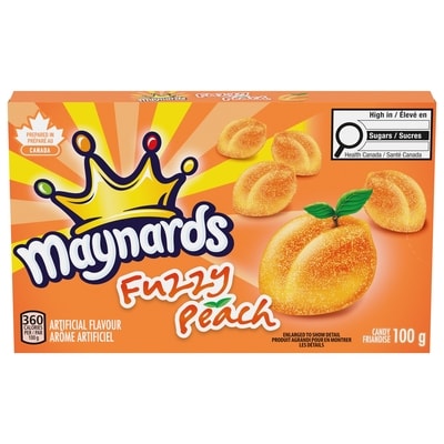 Maynards Bonbons Fuzzy Peach, bonbons gélifiés, boîte de bonbons, bonbons moelleux et moelleux à la pêche 100 g, 1,99 $/100g