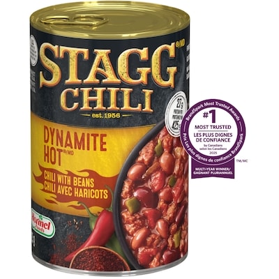 Stagg Dynamite Hot Chili With Beans 425 g, $0.71/100g