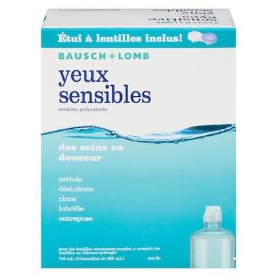 Bausch & Lomb Solution polyvalente emballage double Yeux sensibles 2x355.0 ml, 2,67 $/100ml
