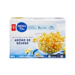 PC Blue Menu Butter Flavour Microwave Popping Corn - 6x80.0 g