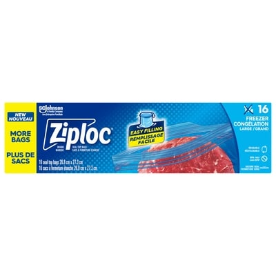 Ziploc Freezer Bags Large, with Stay Open Technology 14 ea, $0.29/1ea
