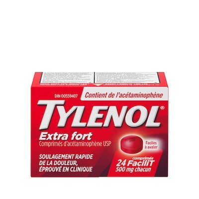 Tylenol Comprimés faciles à avaler, 500 mg 24 ea, 0,29 $/1ch