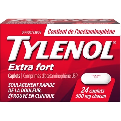 Tylenol Comprimés 500 mg 24 ea, 0,26 $/1ch