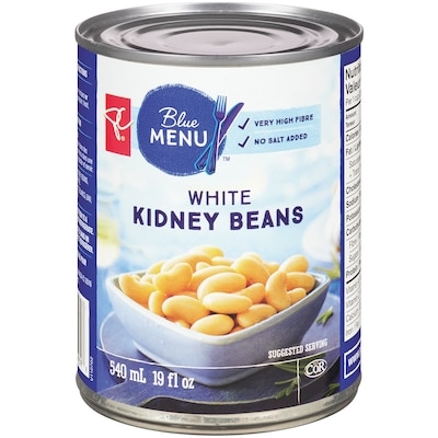PC Blue Menu White Kidney Beans 540 ml, $0.32/100ml