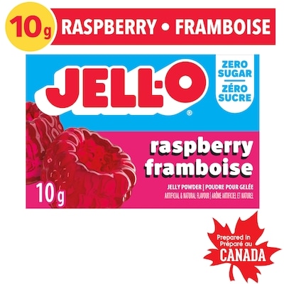 Jell-O Poudre pour gelée à la framboise légère, mélange de gélatine 10 g, 17,90 $/100g