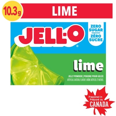 Jell-O Poudre pour gelée lime sans sucre ajouté, 3 g box 10.3 g, 14,56 $/100g