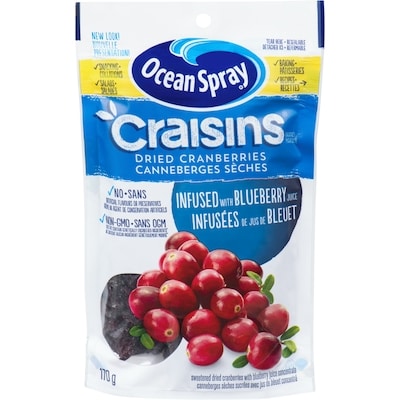 Ocean Spray Craisins Sweetened Dried Cranberries With Blueberry Juice Concentrate 170 g, $1.94/100g