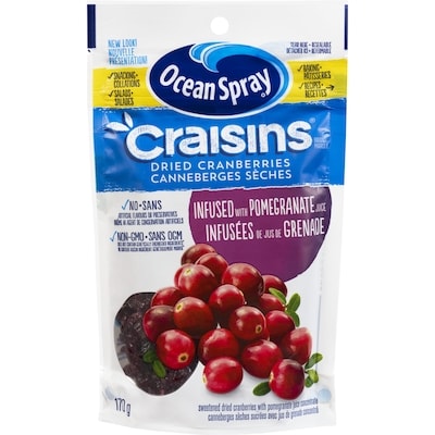Ocean Spray Canneberges séchés Craisins infusées de jus de grenade 170 g, 2,05 $/100g