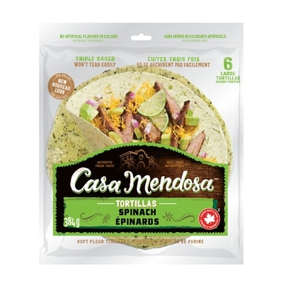 Casa Mendosa Spinach 10" Large Tortillas 384 g, $1.51/100g