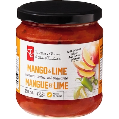 le Choix du Président Salsa mi-piquante mangue et lime 430 ml, 1,05 $/100ml