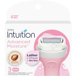 Intuition Advanced Moisture Women’s Razor Refills with Shea Butter, 3 count