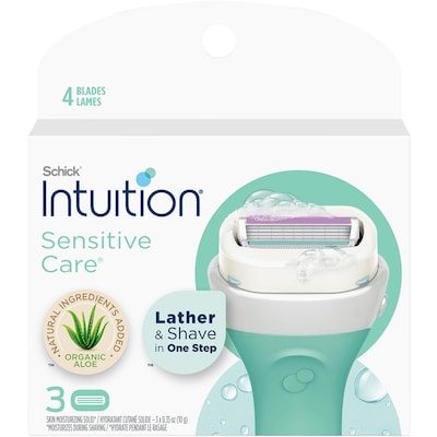 Schick Cartouches de lames Schick Intuition Naturals Sensitive Care avec vitamine E et aloès, 3u 3 ea, 6,00 $/1ch