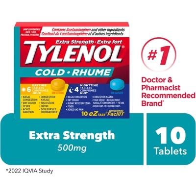 Tylenol Cold, Extra Strength 10 ea, $0.75/1ea