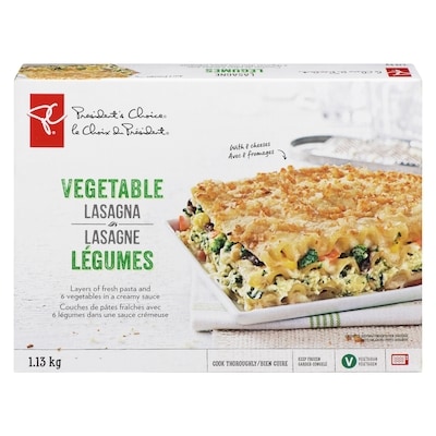 President's Choice Vegetable Lasagna  1.13 kg, $0.88/100g