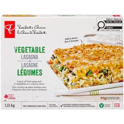 le Choix du Président Lasagne aux légumes  1.13 kg, 1,06 $/100g