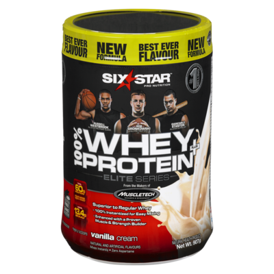 Six Star Whey Protein, French Vanilla Cream 907 g, $3.97/100g