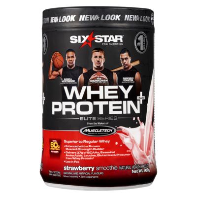 Six Star Whey Protein, Strawberry Cream Smoothie 907 g, $4.41/100g