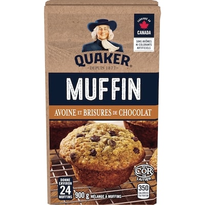 Quaker Mélange à muffins aux flocons d'avoine brisures de chocolat 900 g, 0,72 $/100g