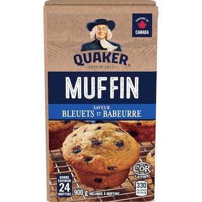 Quaker Mélange à muffins saveur Bleuets et babeurre 900 g, 0,72 $/100g