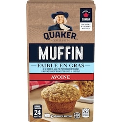 Quaker Mélange à muffins Faible en gras Avoine 900 g, 0,61 $/100g