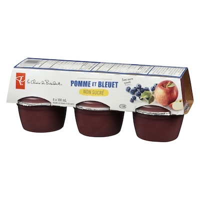 Compote de pommes non sucrée, pommes et bleuets