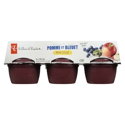Compote de pommes non sucrée, pommes et bleuets