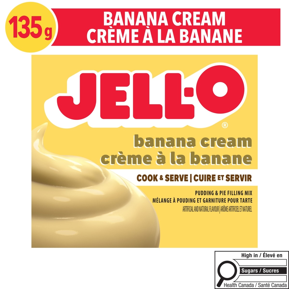 Jell-O Pouding Instantané Et Garniture Pour Tarte Crème À La Banane 135 g, 3,18 $/100g