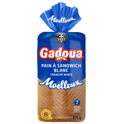 Gadoua Sandwich Bread, White 675 g, $0.59/100g