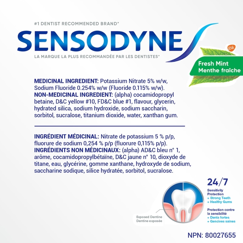 Fresh Mint Toothpaste For Sensitive Teeth