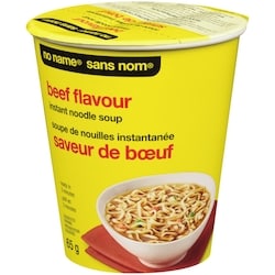 No Name Beef Flavour Instant Noodle Soup Cup 65 g, $1.98/100g