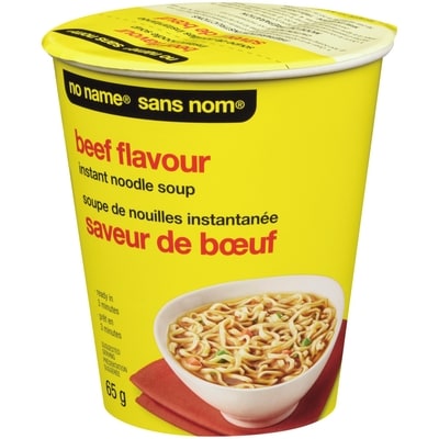 No Name Beef Flavour Instant Noodle Soup Cup 65 g, $1.98/100g