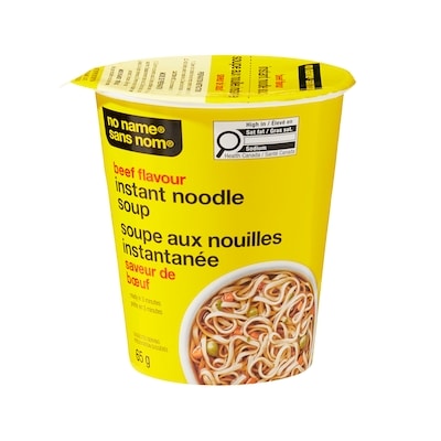 Sans Nom Soupe aux nouilles instantanée en tasse à saveur de bœuf 65 g, 1,98 $/100g