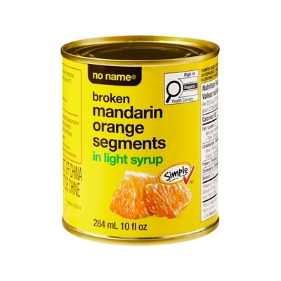 Sans Nom Quartiers de mandarines en morceaux dans un sirop léger 284 ml, 0,63 $/100ml