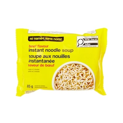 No Name Beef Flavour Instant Noodle Soup 85 g, $0.46/100g