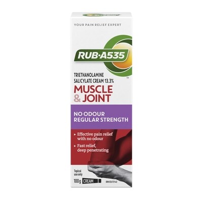 Rub A535 Muscle Joint No Odour Reg. Strength Cream 100 g, $9.99/100g