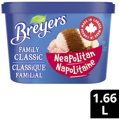 Breyers Family Classic Neapolitan Frozen Dessert with rich cocoa, natural vanilla & real strawberries 1.66 l, $0.42/100ml
