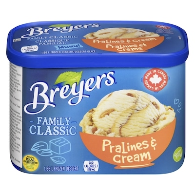 Breyers Family Classic Frozen Dessert Pralines & Cream  1.66 l, $0.42/100ml