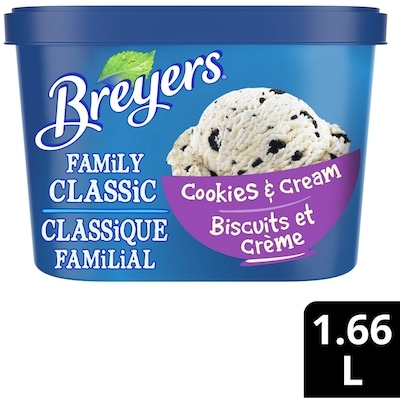 Breyers Family Classic Frozen Dessert Cookies & Cream 1.66 l, $0.42/100ml